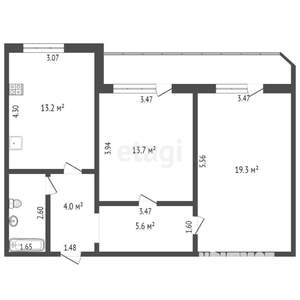 2-к квартира, вторичка, 60м2, 3/9 этаж
