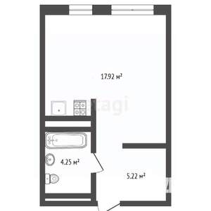 Студия квартира, вторичка, 27м2, 10/19 этаж