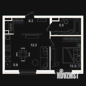 2-к квартира, вторичка, 45м2, 3/7 этаж