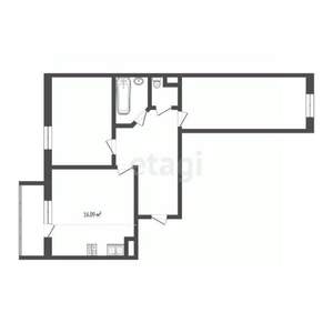 2-к квартира, вторичка, 63м2, 2/19 этаж