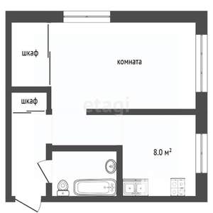 1-к квартира, вторичка, 30м2, 2/5 этаж