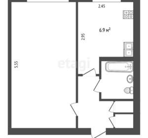 1-к квартира, вторичка, 29м2, 3/5 этаж